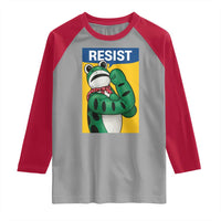 Resist Rosie Frog Raglan Shirt Protest Parody Feminist Retro Poster - Wonder Print Shop