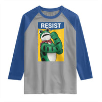 Resist Rosie Frog Raglan Shirt Protest Parody Feminist Retro Poster - Wonder Print Shop