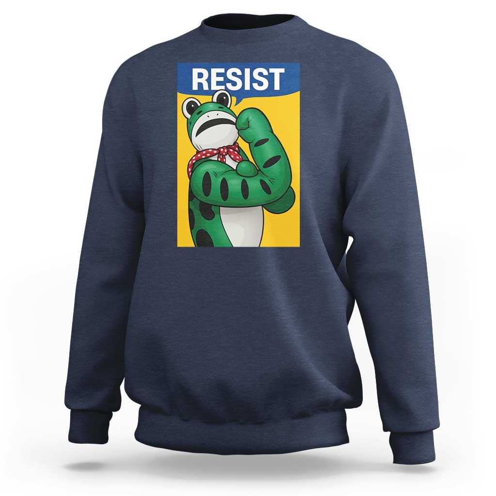 Resist Rosie Frog Sweatshirt Protest Parody Feminist Retro Poster - Wonder Print Shop