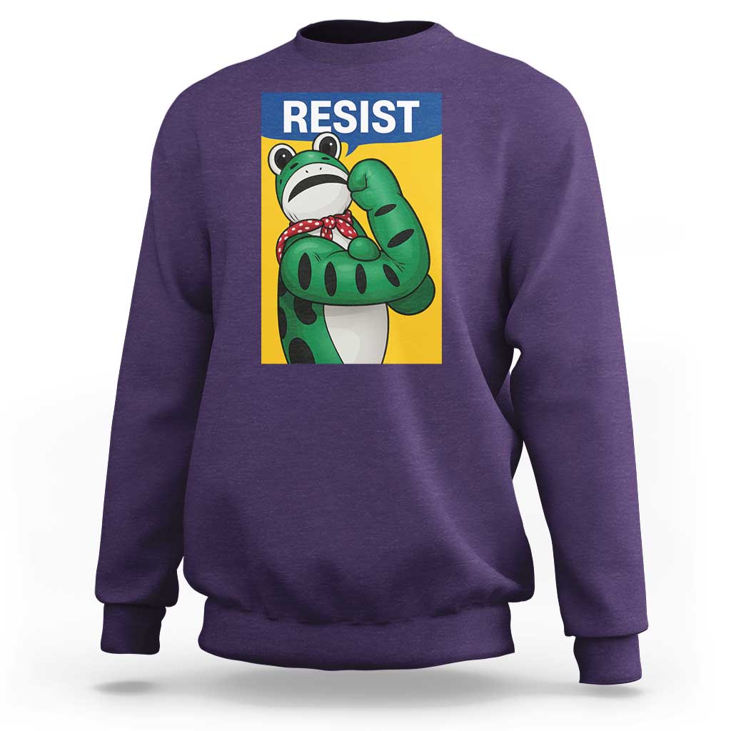 Resist Rosie Frog Sweatshirt Protest Parody Feminist Retro Poster - Wonder Print Shop