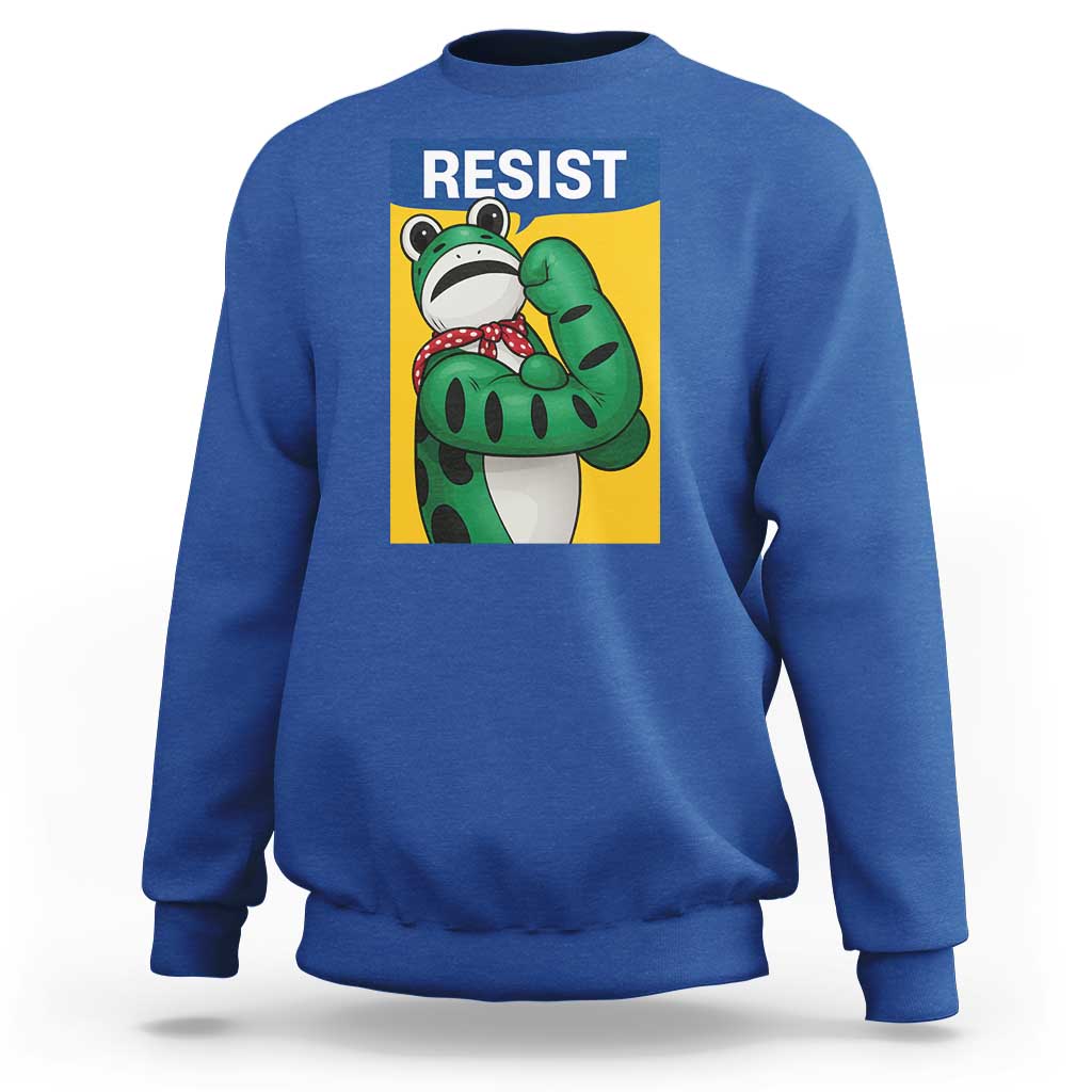 Resist Rosie Frog Sweatshirt Protest Parody Feminist Retro Poster - Wonder Print Shop