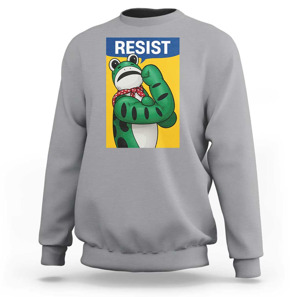 Resist Rosie Frog Sweatshirt Protest Parody Feminist Retro Poster - Wonder Print Shop