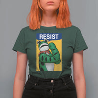 Resist Rosie Frog T Shirt For Women Protest Parody Feminist Retro Poster - Wonder Print Shop
