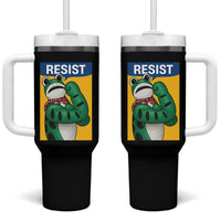 Resist Rosie Frog Tumbler With Handle Protest Parody Feminist Retro Poster - Wonder Print Shop