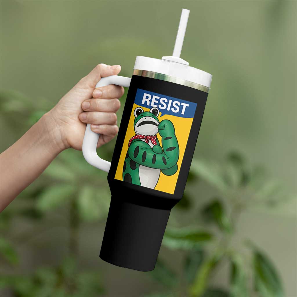 Resist Rosie Frog Tumbler With Handle Protest Parody Feminist Retro Poster - Wonder Print Shop