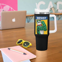 Resist Rosie Frog Tumbler With Handle Protest Parody Feminist Retro Poster - Wonder Print Shop