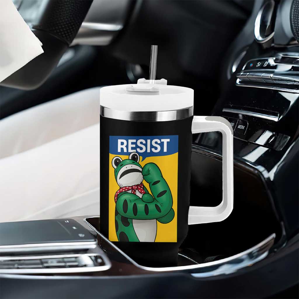Resist Rosie Frog Tumbler With Handle Protest Parody Feminist Retro Poster - Wonder Print Shop
