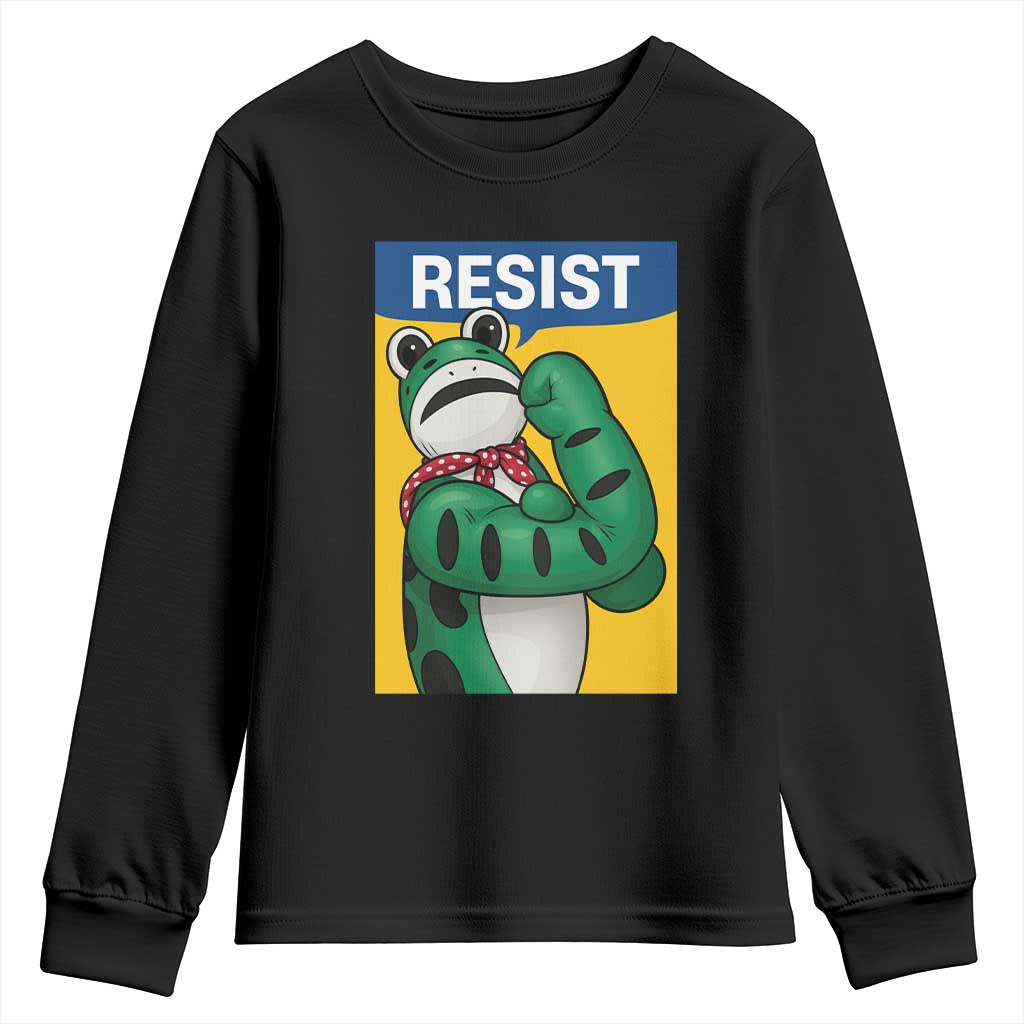 Resist Rosie Frog Youth Sweatshirt Protest Parody Feminist Retro Poster - Wonder Print Shop