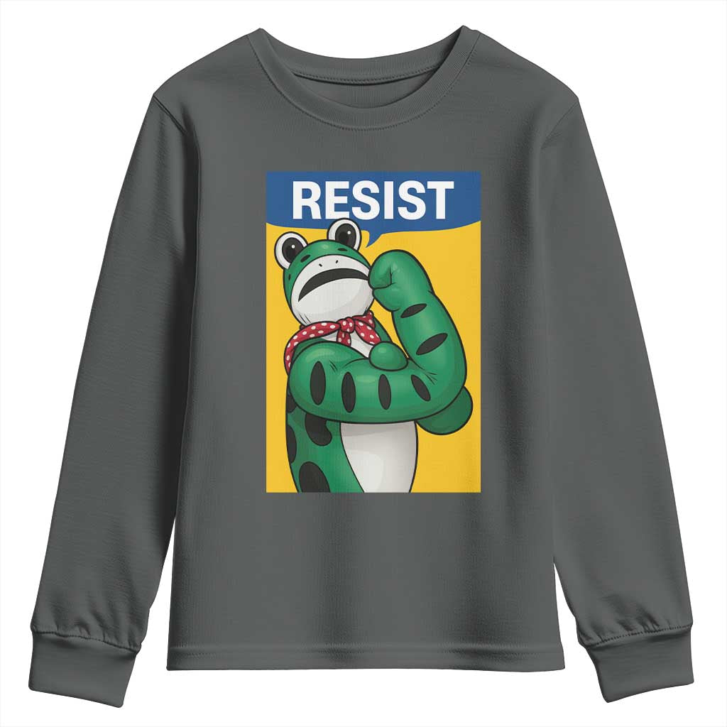 Resist Rosie Frog Youth Sweatshirt Protest Parody Feminist Retro Poster - Wonder Print Shop