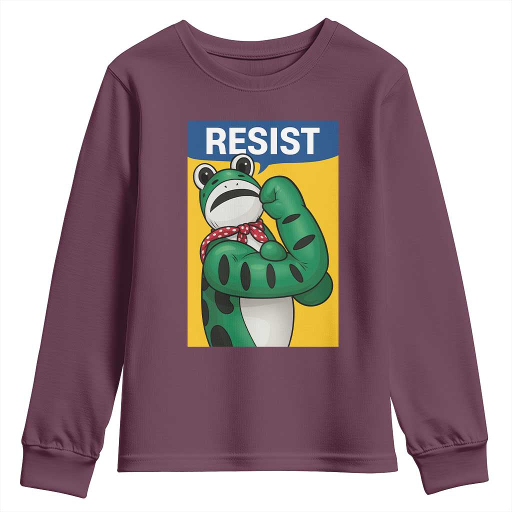 Resist Rosie Frog Youth Sweatshirt Protest Parody Feminist Retro Poster - Wonder Print Shop