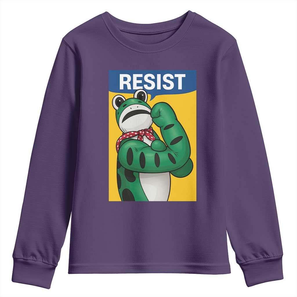 Resist Rosie Frog Youth Sweatshirt Protest Parody Feminist Retro Poster - Wonder Print Shop
