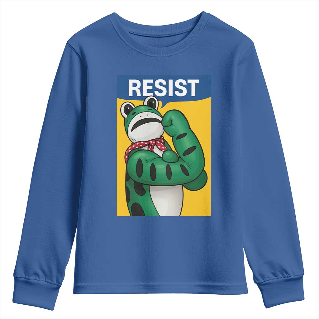 Resist Rosie Frog Youth Sweatshirt Protest Parody Feminist Retro Poster - Wonder Print Shop