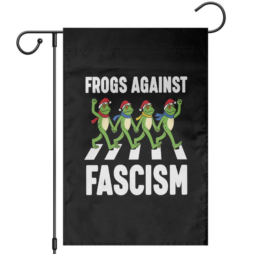 Santa Frog Against Fascism Garden Flag Christmas Holiday Frogs Band Resistance Protest - Wonder Print Shop
