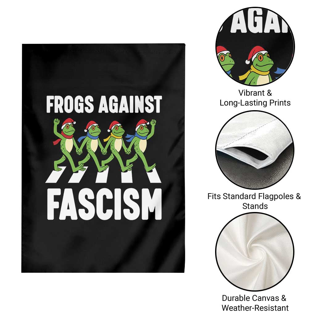 Santa Frog Against Fascism Garden Flag Christmas Holiday Frogs Band Resistance Protest - Wonder Print Shop