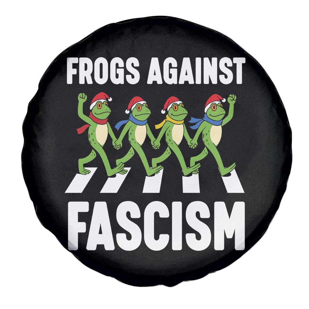 Santa Frog Against Fascism Spare Tire Cover Christmas Holiday Frogs Band Resistance Protest - Wonder Print Shop