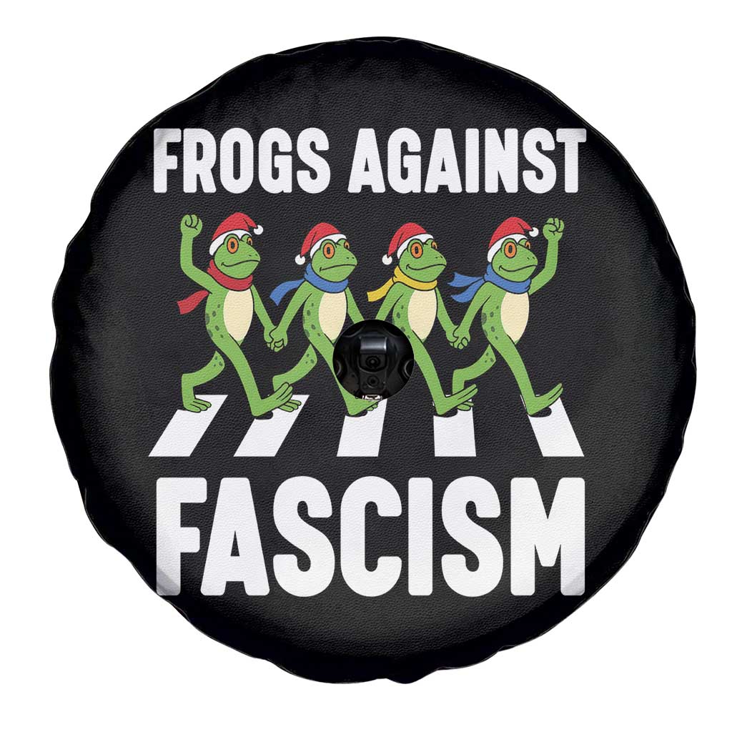 Santa Frog Against Fascism Spare Tire Cover Christmas Holiday Frogs Band Resistance Protest - Wonder Print Shop