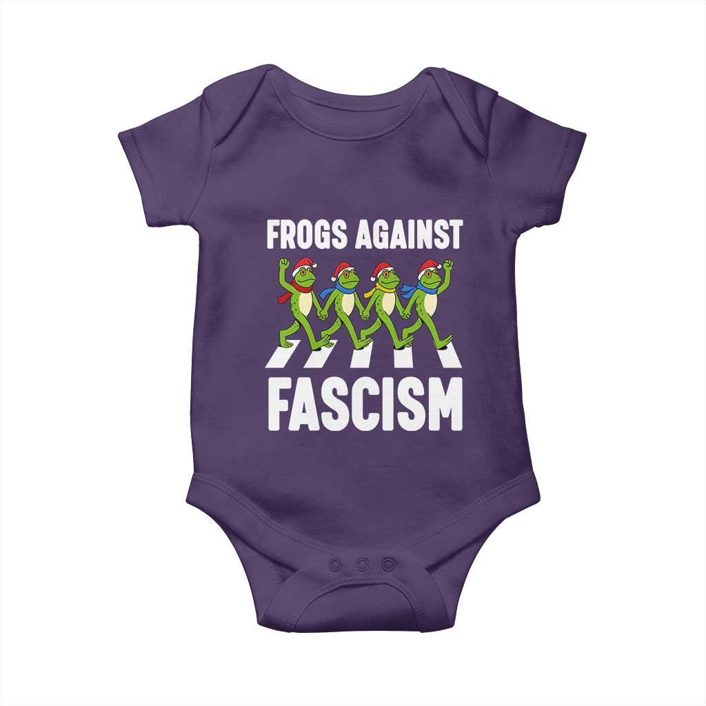 Santa Frog Against Fascism Baby Onesie Christmas Holiday Frogs Band Resistance Protest - Wonder Print Shop