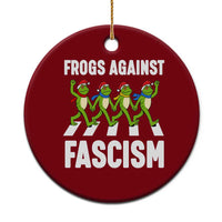 Santa Frog Against Fascism Ceramic Ornament Xmas Holiday Frogs Band Resistance Protest - Wonder Print Shop