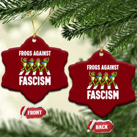 Santa Frog Against Fascism Ceramic Ornament Xmas Holiday Frogs Band Resistance Protest - Wonder Print Shop