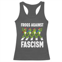 Santa Frog Against Fascism Racerback Tank Top Christmas Holiday Frogs Band Resistance Protest - Wonder Print Shop