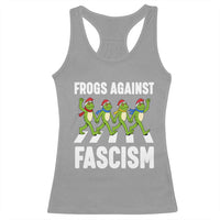 Santa Frog Against Fascism Racerback Tank Top Christmas Holiday Frogs Band Resistance Protest - Wonder Print Shop