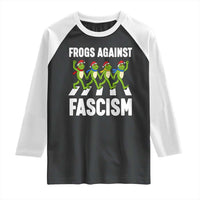 Santa Frog Against Fascism Raglan Shirt Christmas Holiday Frogs Band Resistance Protest - Wonder Print Shop