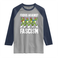 Santa Frog Against Fascism Raglan Shirt Christmas Holiday Frogs Band Resistance Protest - Wonder Print Shop