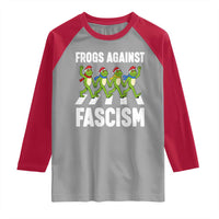 Santa Frog Against Fascism Raglan Shirt Christmas Holiday Frogs Band Resistance Protest - Wonder Print Shop
