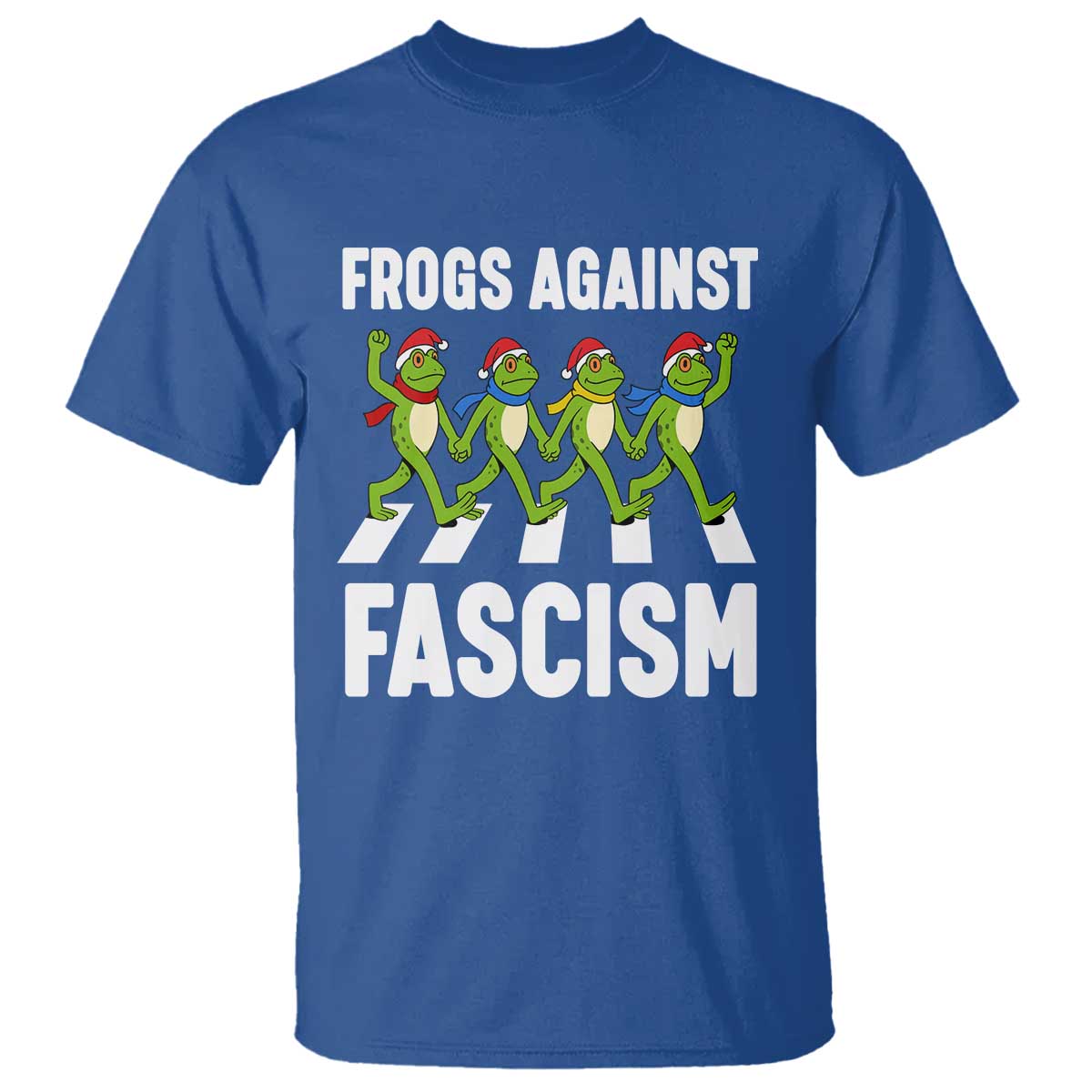 Santa Frog Against Fascism T Shirt Christmas Holiday Frogs Band Resistance Protest - Wonder Print Shop
