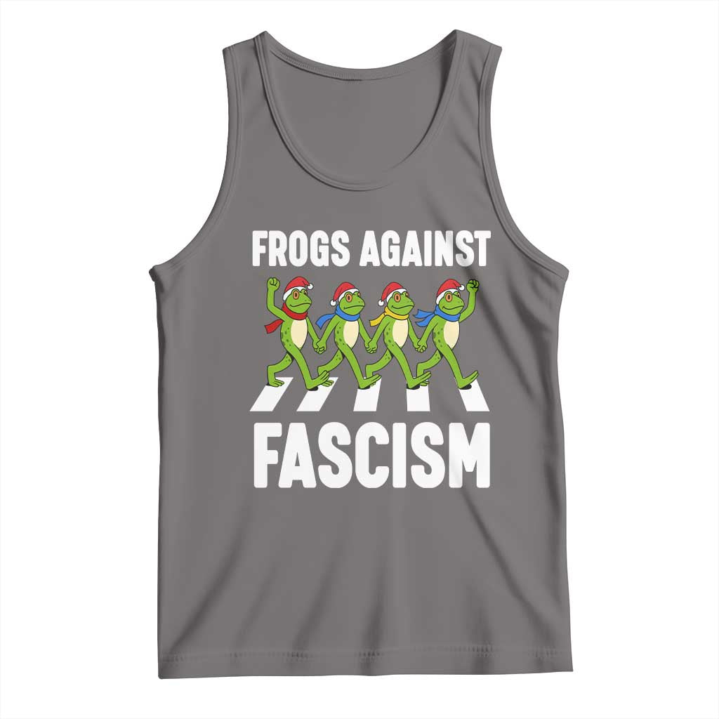 Santa Frog Against Fascism Tank Top Christmas Holiday Frogs Band Resistance Protest - Wonder Print Shop