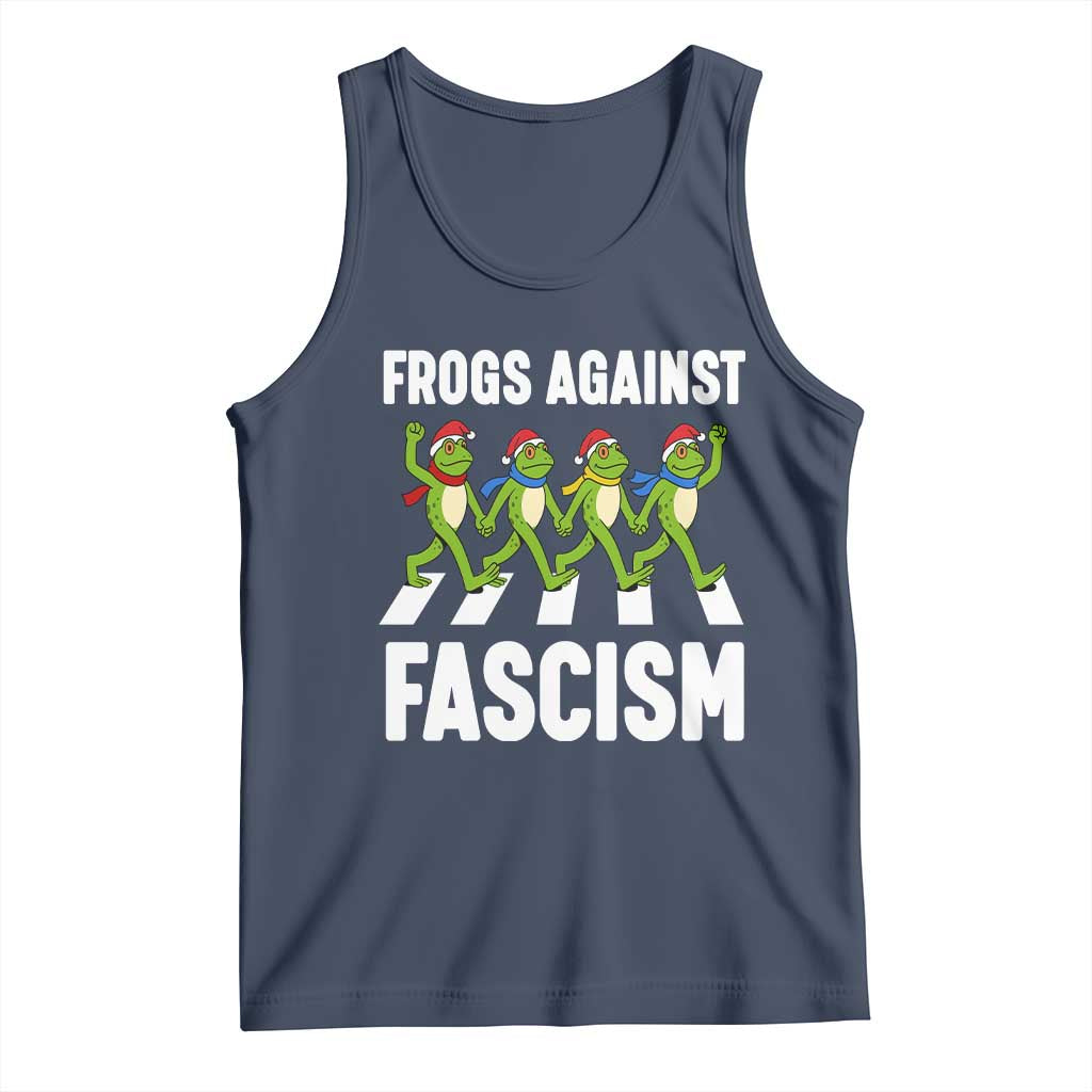 Santa Frog Against Fascism Tank Top Christmas Holiday Frogs Band Resistance Protest - Wonder Print Shop