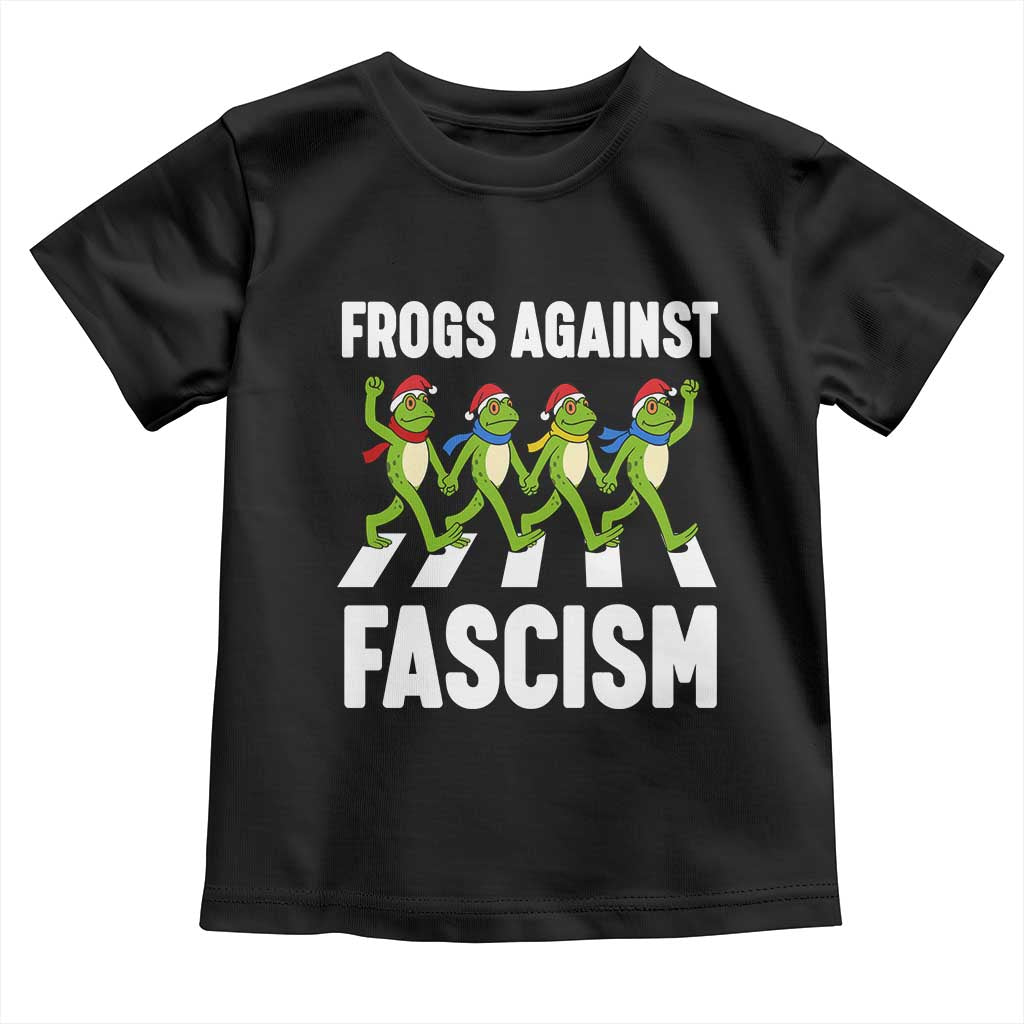 Santa Frog Against Fascism Toddler T Shirt Christmas Holiday Frogs Band Resistance Protest - Wonder Print Shop