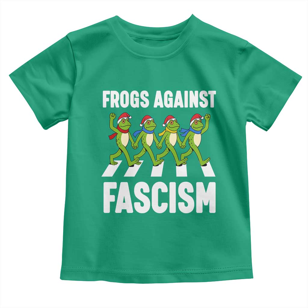 Santa Frog Against Fascism Toddler T Shirt Christmas Holiday Frogs Band Resistance Protest - Wonder Print Shop