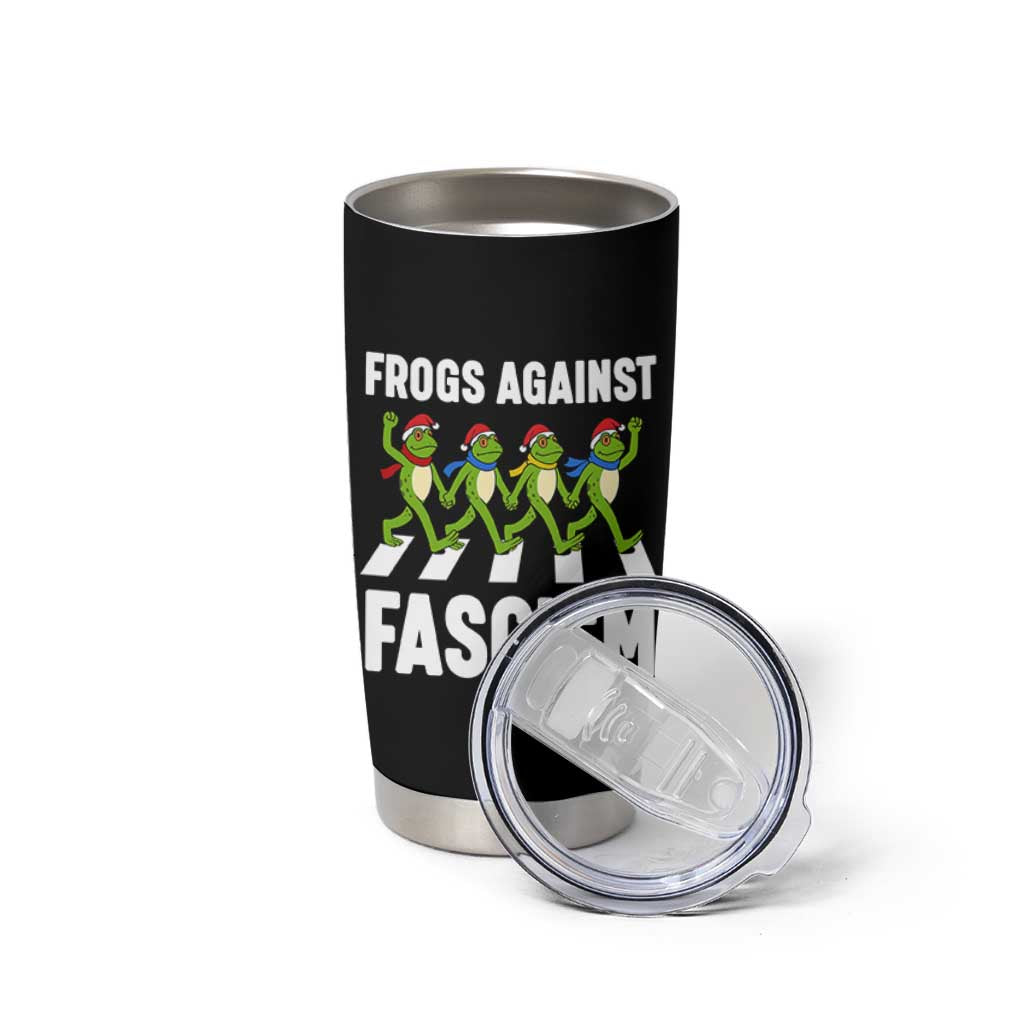 Santa Frog Against Fascism Tumbler Cup Christmas Holiday Frogs Band Resistance Protest - Wonder Print Shop