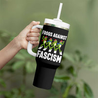 Santa Frog Against Fascism Tumbler With Handle Christmas Holiday Frogs Band Resistance Protest - Wonder Print Shop