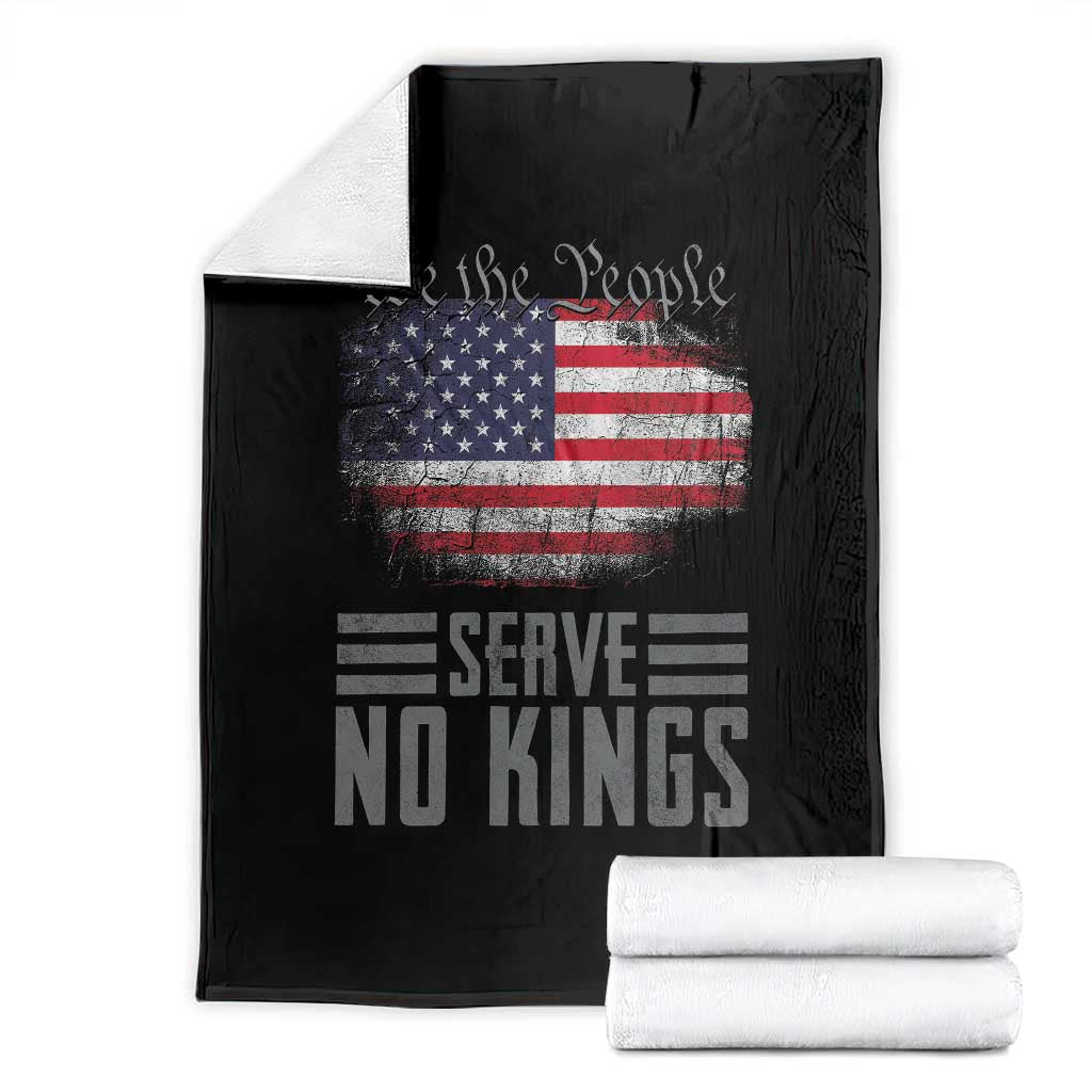 We The People Serve No Kings Throw Blanket Patriotic Eagle American Flag - Wonder Print Shop
