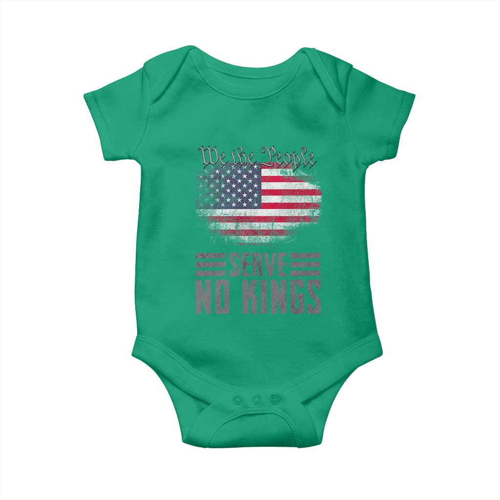 We The People Serve No Kings Baby Onesie Patriotic Eagle American Flag - Wonder Print Shop