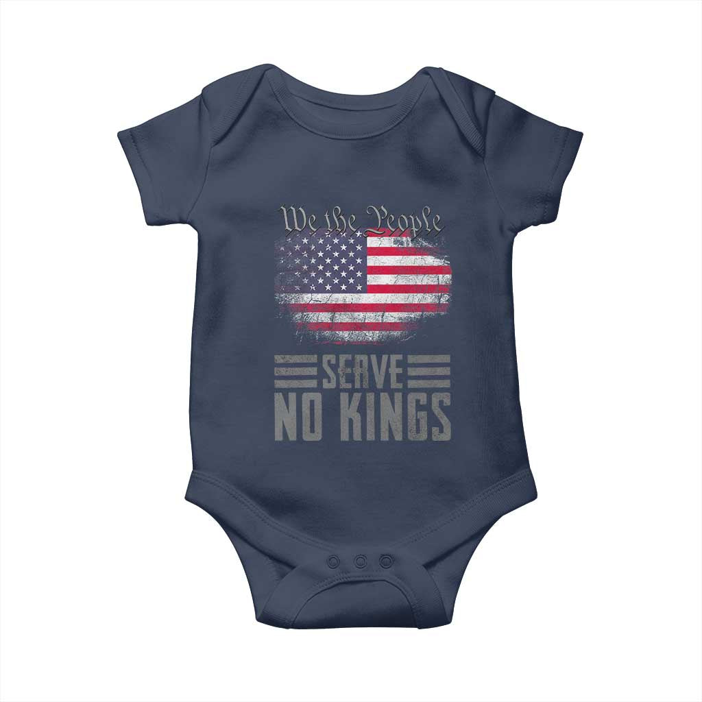We The People Serve No Kings Baby Onesie Patriotic Eagle American Flag - Wonder Print Shop