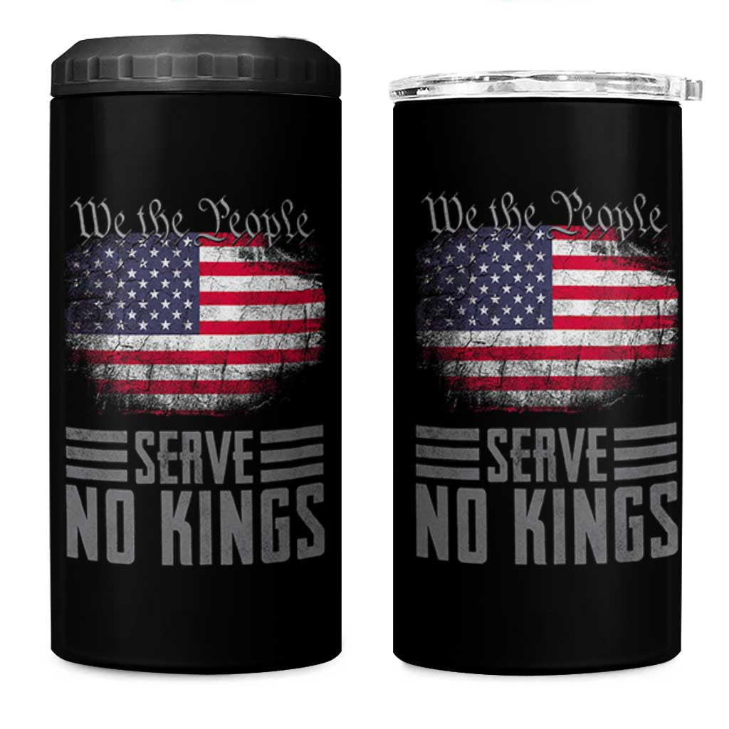 We The People Serve No Kings 4 in 1 Can Cooler Tumbler Patriotic Eagle American Flag - Wonder Print Shop