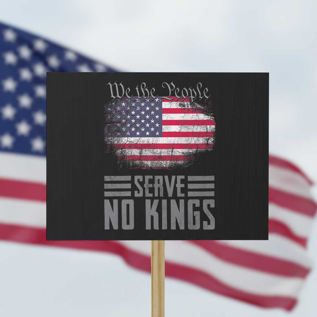 We The People Serve No Kings Protest Sign Patriotic Eagle American Flag - Wonder Print Shop