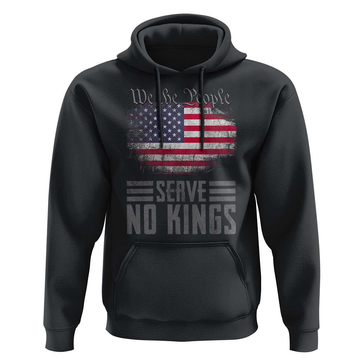 We The People Serve No Kings Hoodie Patriotic Eagle American Flag - Wonder Print Shop