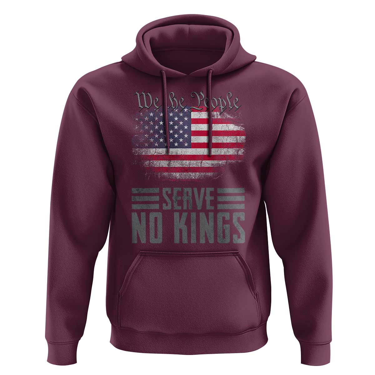 We The People Serve No Kings Hoodie Patriotic Eagle American Flag - Wonder Print Shop