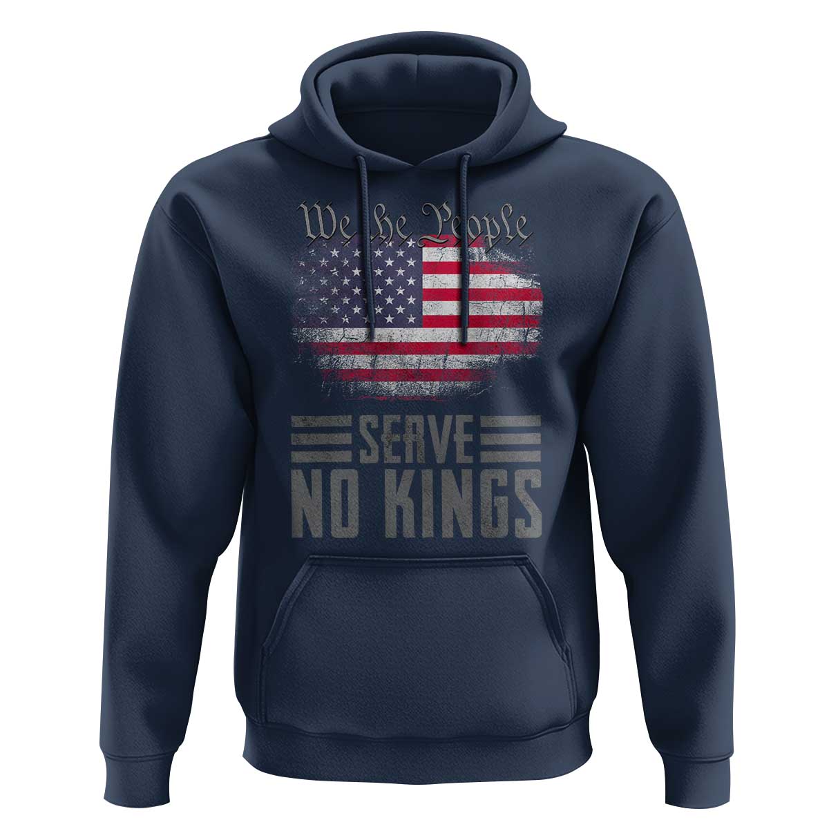 We The People Serve No Kings Hoodie Patriotic Eagle American Flag - Wonder Print Shop