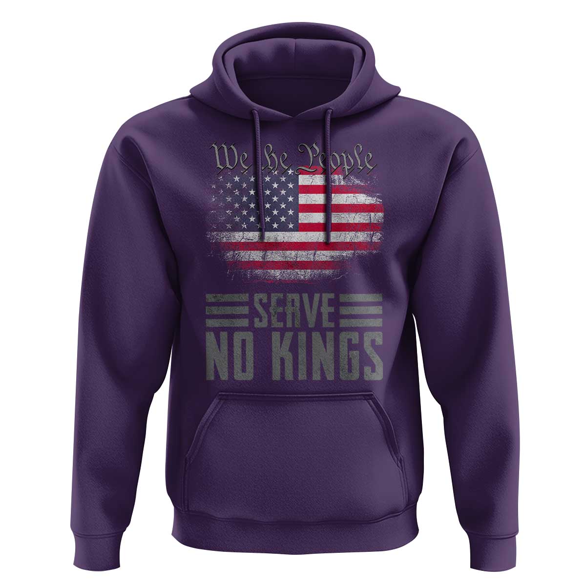 We The People Serve No Kings Hoodie Patriotic Eagle American Flag - Wonder Print Shop