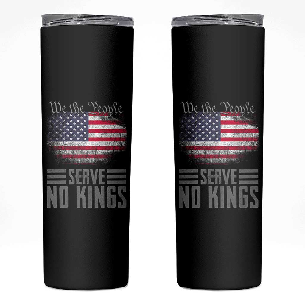 We The People Serve No Kings Skinny Tumbler Patriotic Eagle American Flag - Wonder Print Shop