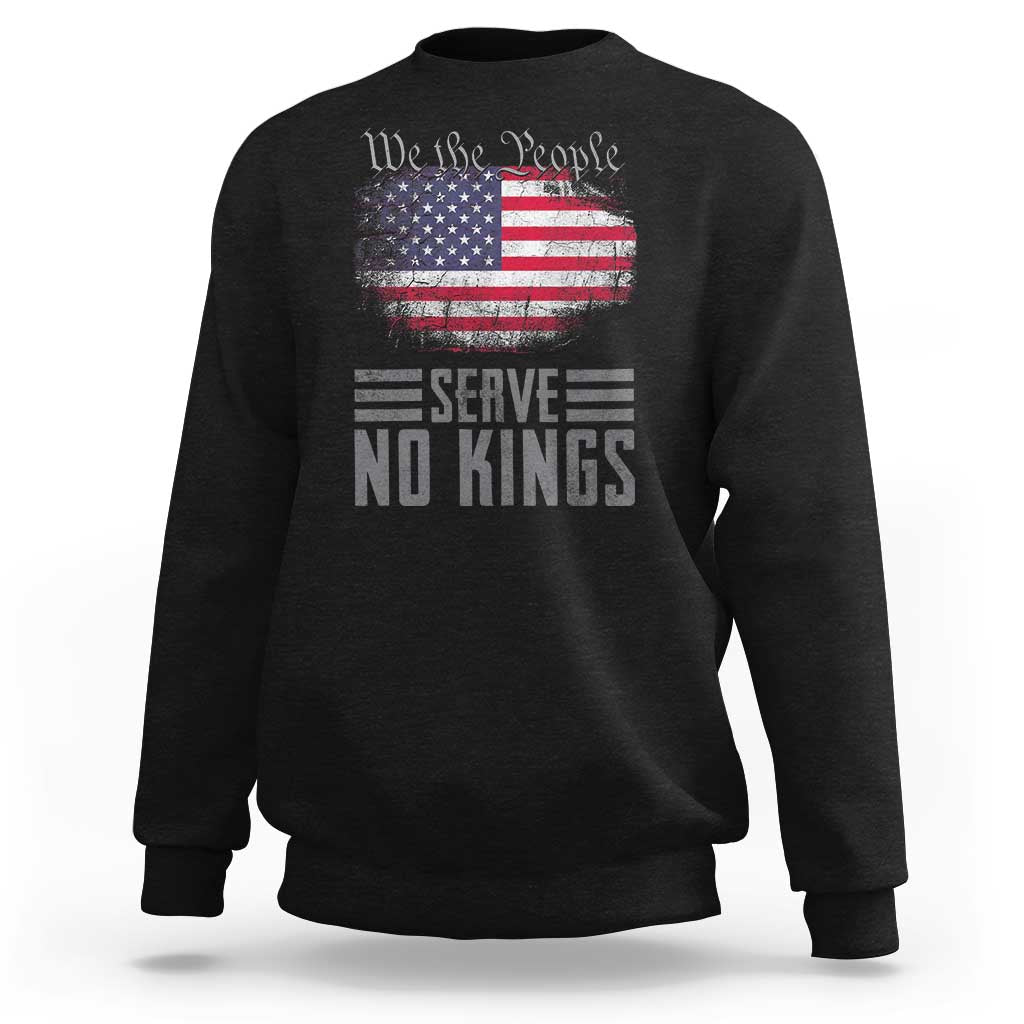We The People Serve No Kings Sweatshirt Patriotic Eagle American Flag - Wonder Print Shop