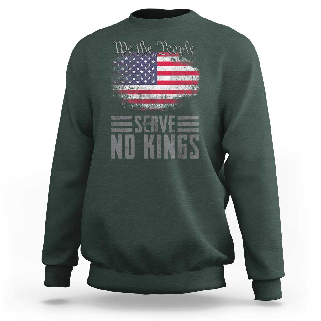We The People Serve No Kings Sweatshirt Patriotic Eagle American Flag - Wonder Print Shop