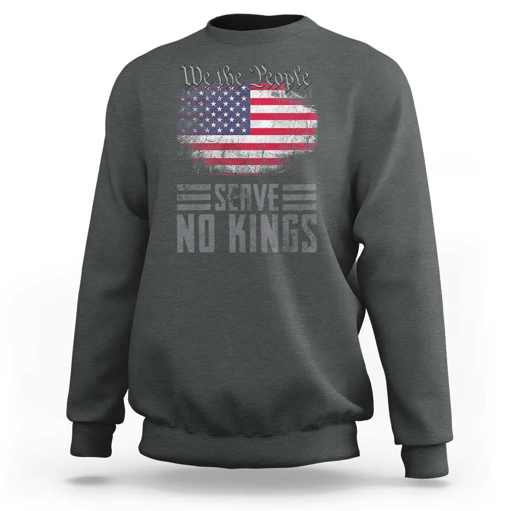 We The People Serve No Kings Sweatshirt Patriotic Eagle American Flag - Wonder Print Shop