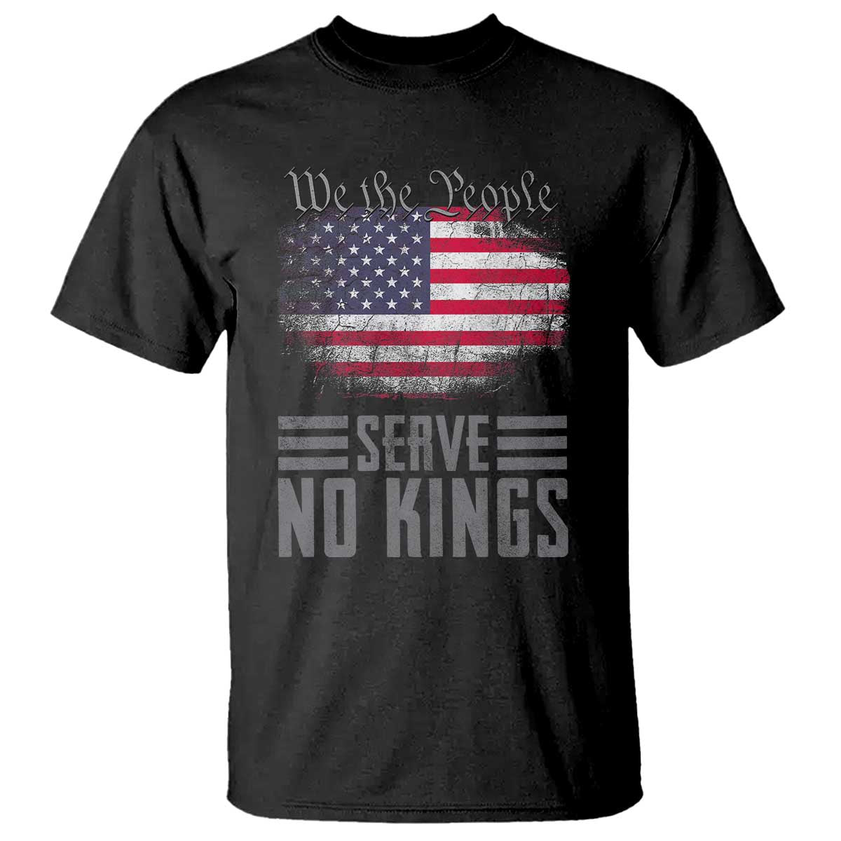 We The People Serve No Kings T Shirt Patriotic Eagle American Flag - Wonder Print Shop