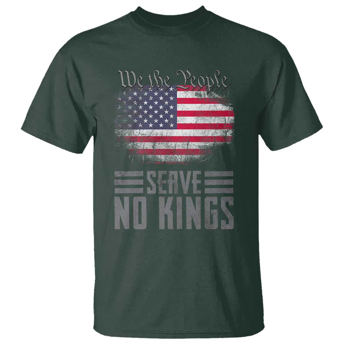 We The People Serve No Kings T Shirt Patriotic Eagle American Flag - Wonder Print Shop